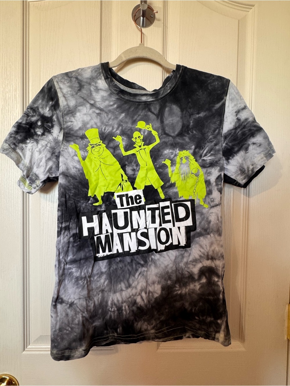 Disney Kids Haunted Mansion Tie-Dye Tee - Black & Neon Green